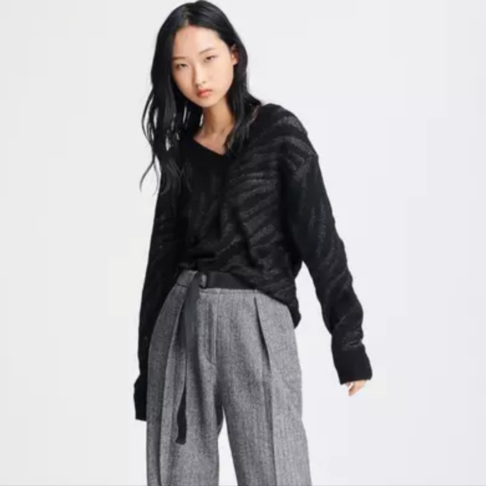 Rag & bone Germain Alpaca V-Neck Relaxed Fit Sweater Size XS